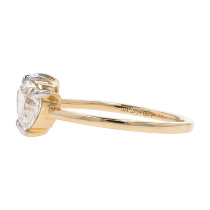 2 Ct 14K Gold Heart And Emerald Cut Lab Grown Diamond Cocktail Ring