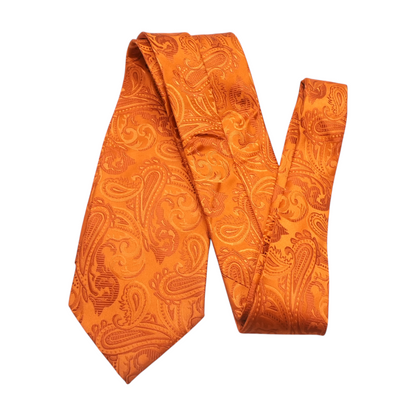 Orange Paisley Neck Tie