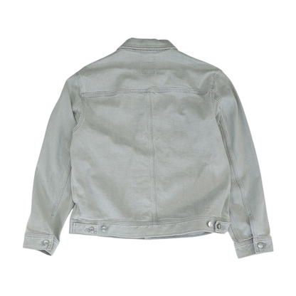 Gray Solid Denim Jacket