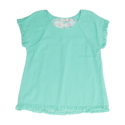 Green Color Block Blouse