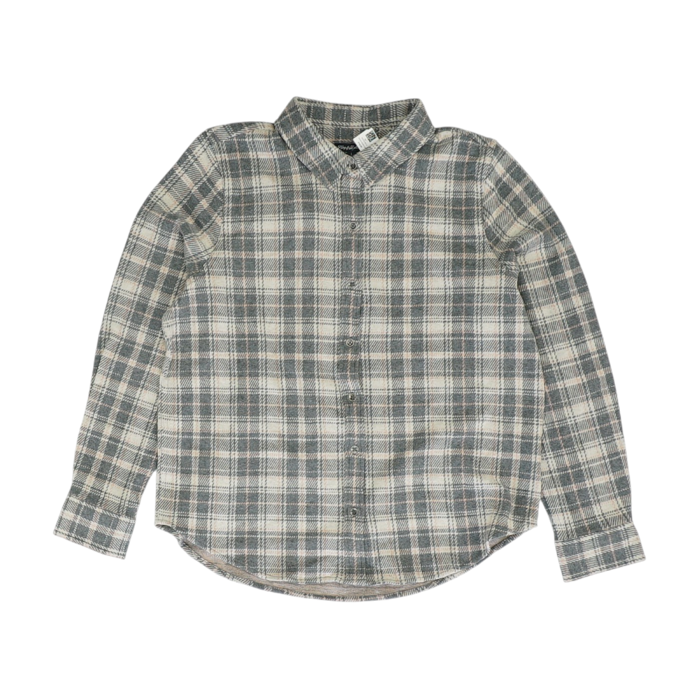 Gray Plaid Flannel Button Down
