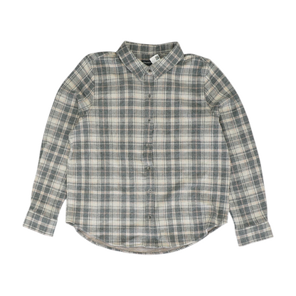 Gray Plaid Flannel Button Down