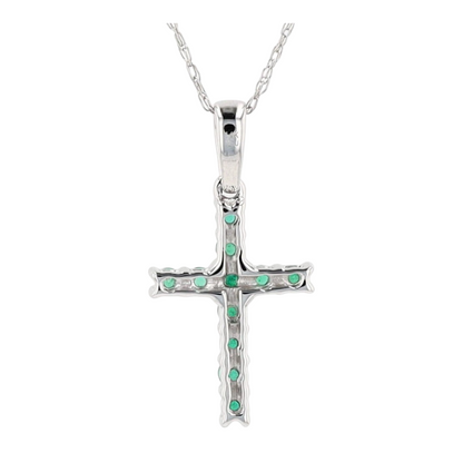 1/5 ctw 14K White Gold Emerald Pendant Necklace