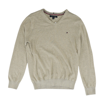Beige Solid Pullover Sweater