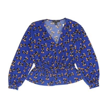 Blue Petite Print Blouse
