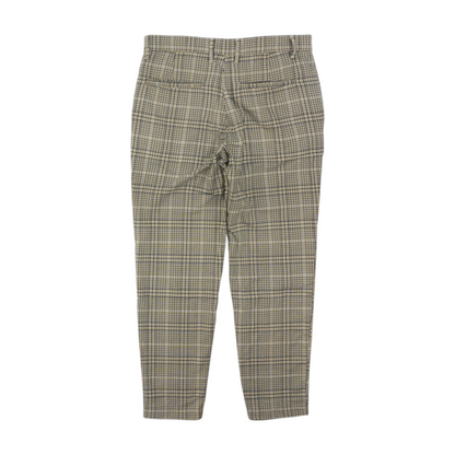 Beige Plaid Skinny Pants