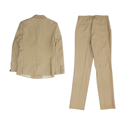 Beige Solid Suit