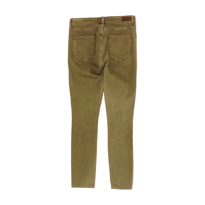 Green Solid Skinny Leg Jeans