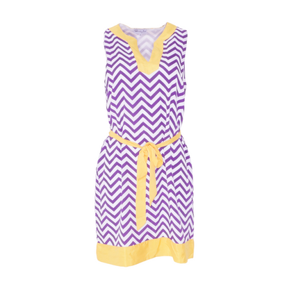 White Chevron Mini Dress
