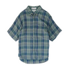 Green Plaid Short Sleeve Button Down
