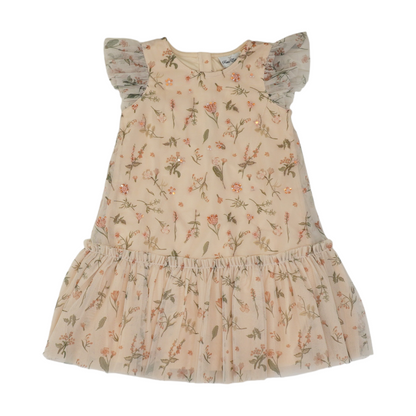Beige Floral Dress