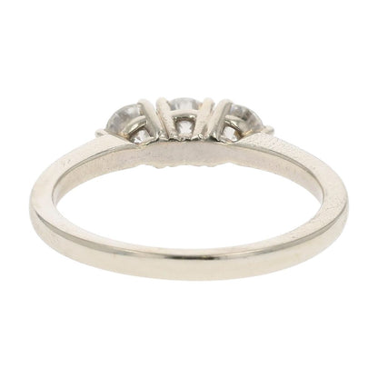 5/8 Ct 14K White Gold 3 Stone Round Diamond Engagement Ring