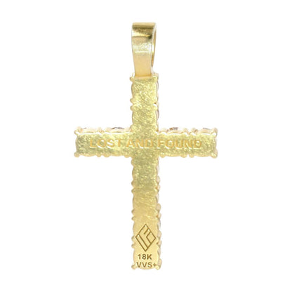 18K Gold Diamond Accented Cross Pendant