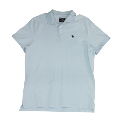Blue Solid Short Sleeve Polo