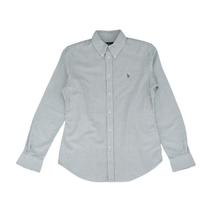 White Striped Long Sleeve Button Down