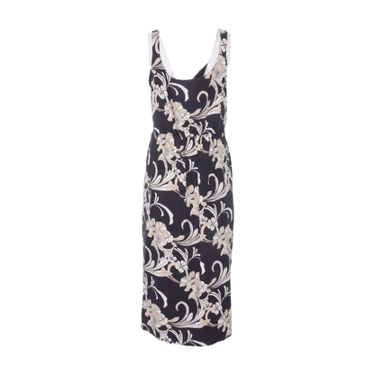 Black Floral Midi Dress