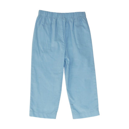 Blue Solid Dress Pants