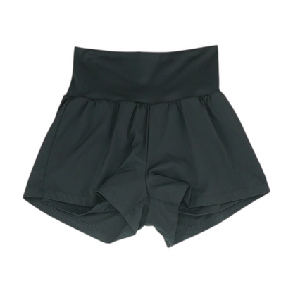 Black Solid Active Shorts