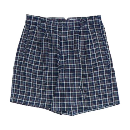 Navy Plaid Chino Shorts