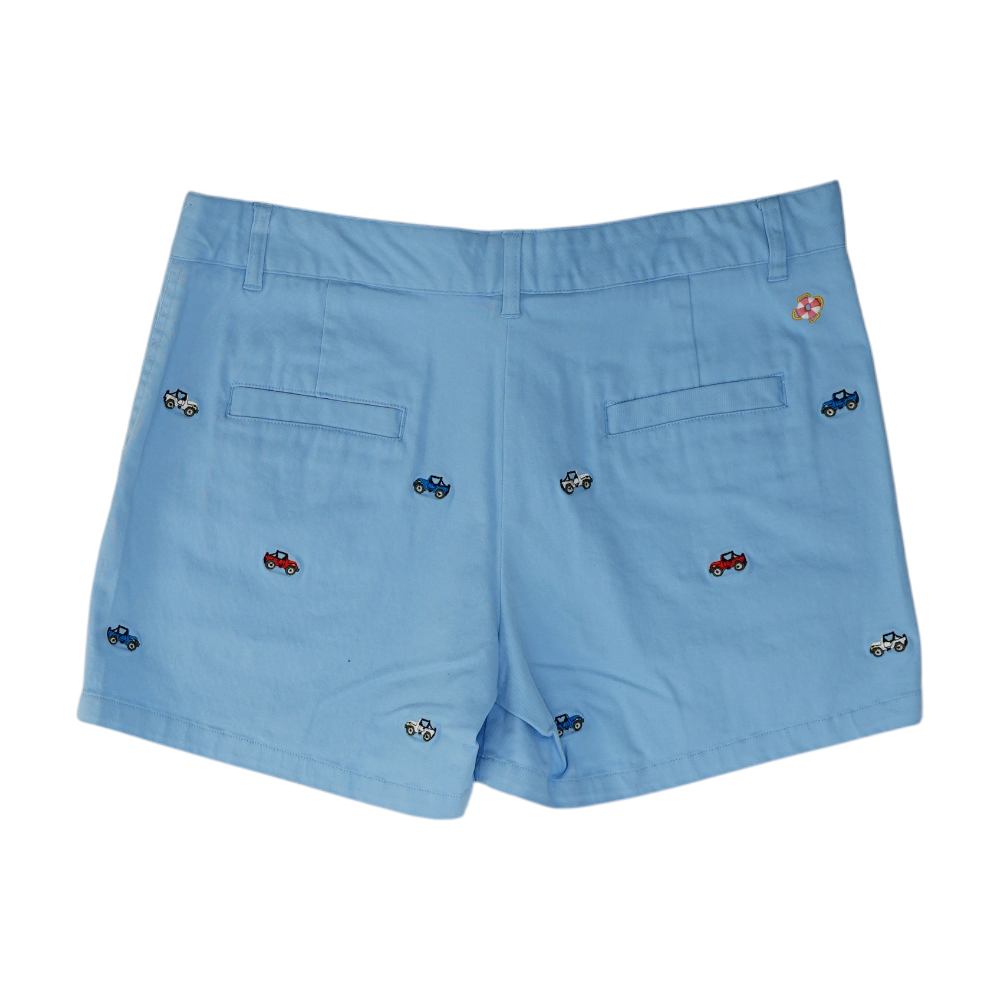 Blue Solid Chino Shorts
