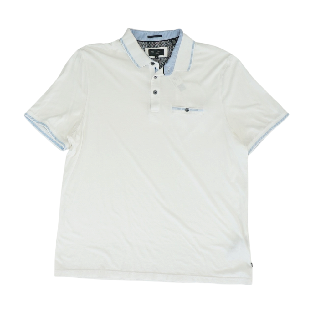 White Solid Short Sleeve Polo