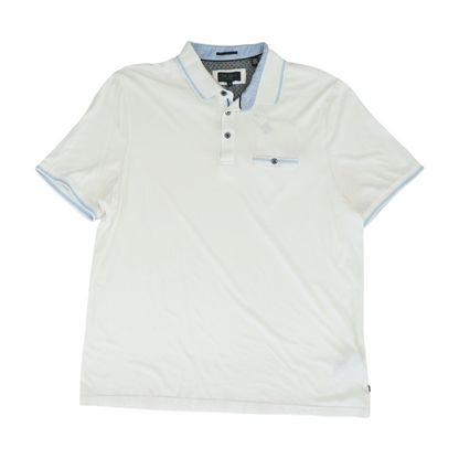 White Solid Short Sleeve Polo