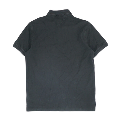 Black Solid Short Sleeve Polo