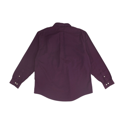 Purple Solid Long Sleeve Button Down