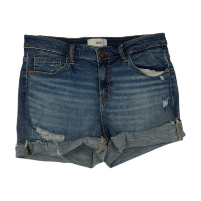 Blue Solid Denim Shorts