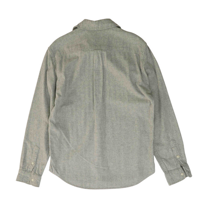 Gray Solid Flannel Button Down