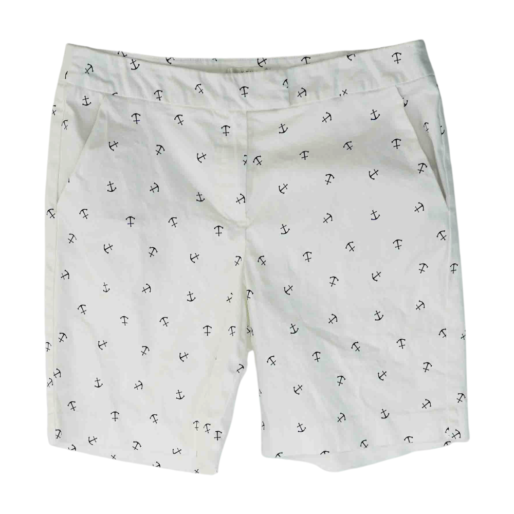 White Print Chino / Khaki Shorts