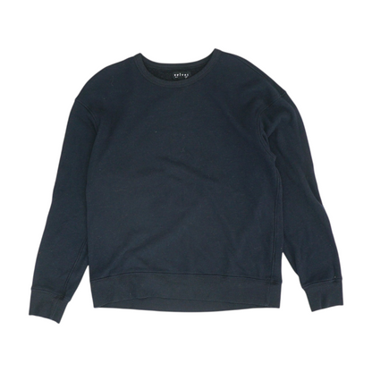 Black Solid Sweatshirt Pullover