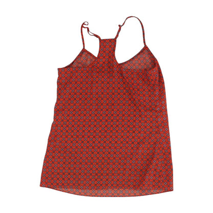 Red Graphic Sleeveless Blouse