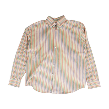 Orange Striped Long Sleeve Button Down