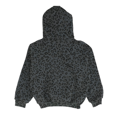 Charcoal Animal Print Hoodie Pullover