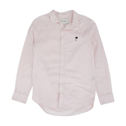 Pink Solid Long Sleeve Button Down