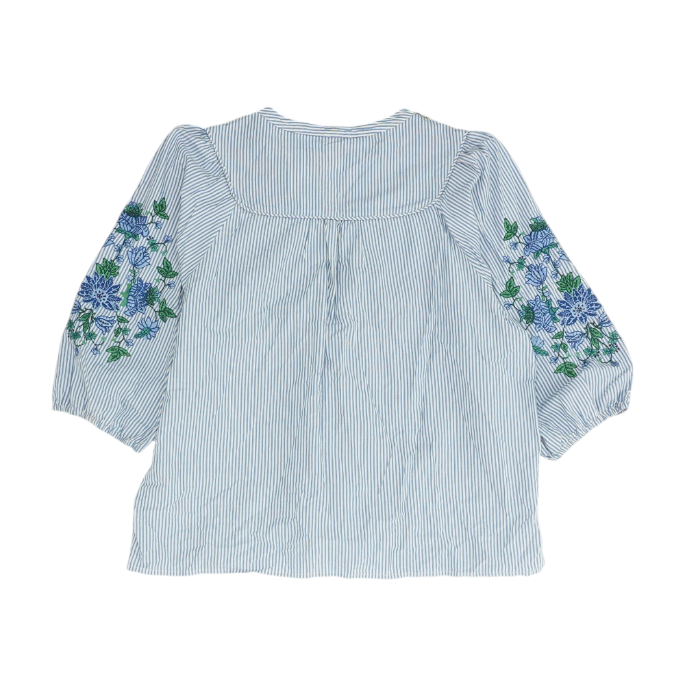 Blue Petite Striped Blouse