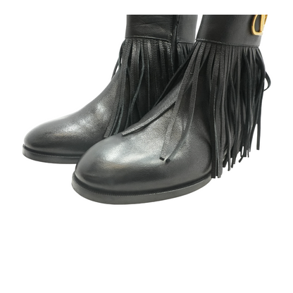 Black Valentino Garavani Pat Buffalo Ankle Boot
