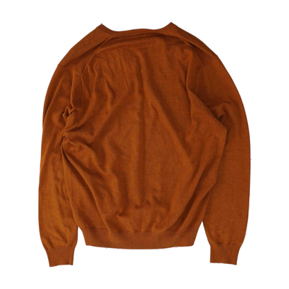 Orange Solid Pullover Sweater