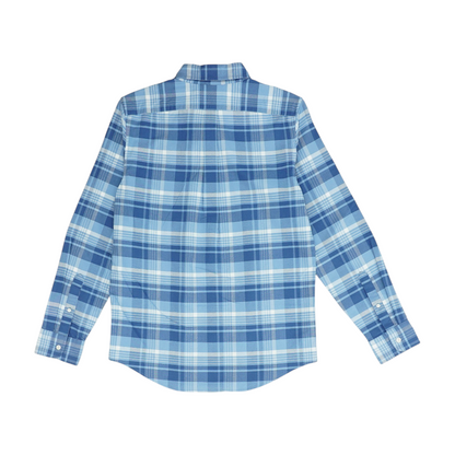 Blue Plaid Long Sleeve Button Down