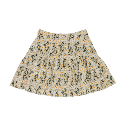 Beige Floral Mini Skirt