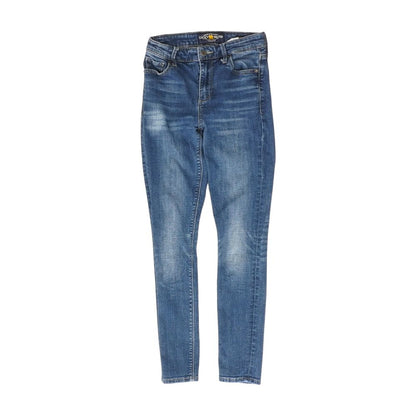 Blue Solid Skinny Leg Jeans