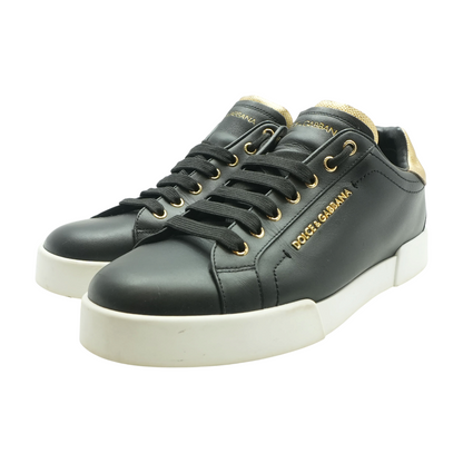 Black and Gold Portofino Light Sneaker