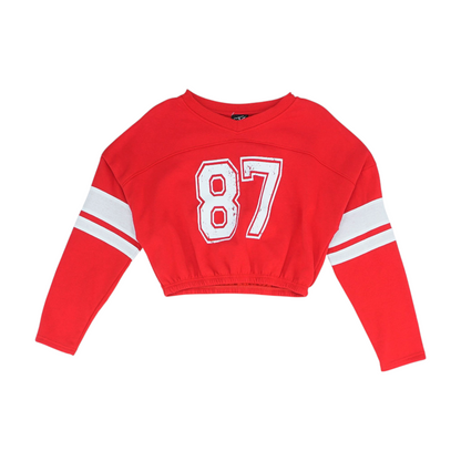 Red Solid Sweatshirt Pullover