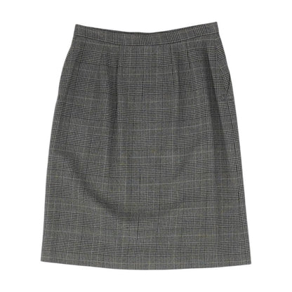 Charcoal Plaid Midi Skirt