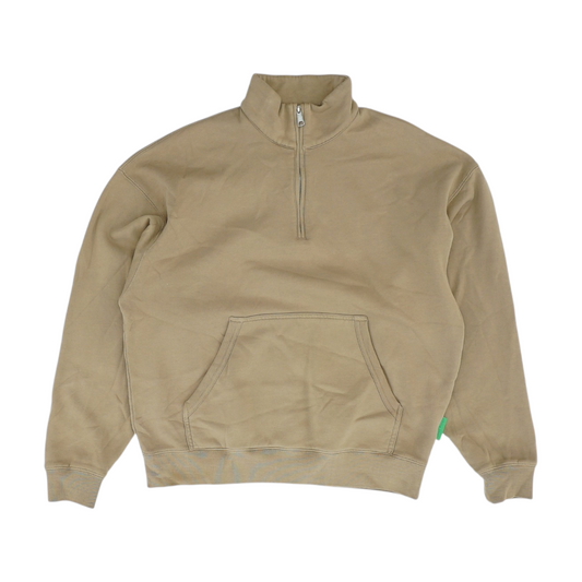 Beige Solid 1/4 Zip Pullover