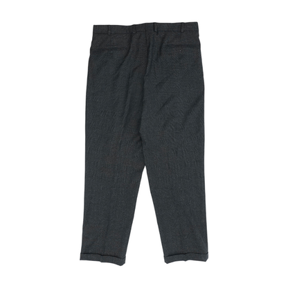 Gray Plaid Regular Pants
