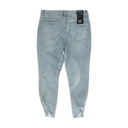 Blue Solid Capris