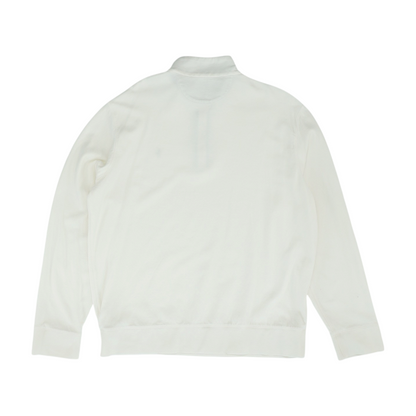 White Solid 1/4 Zip Pullover