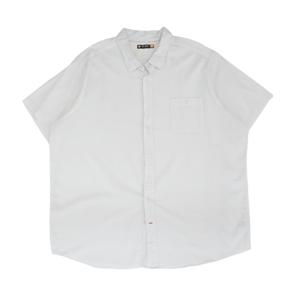 White Tall Solid Short Sleeve Button Down